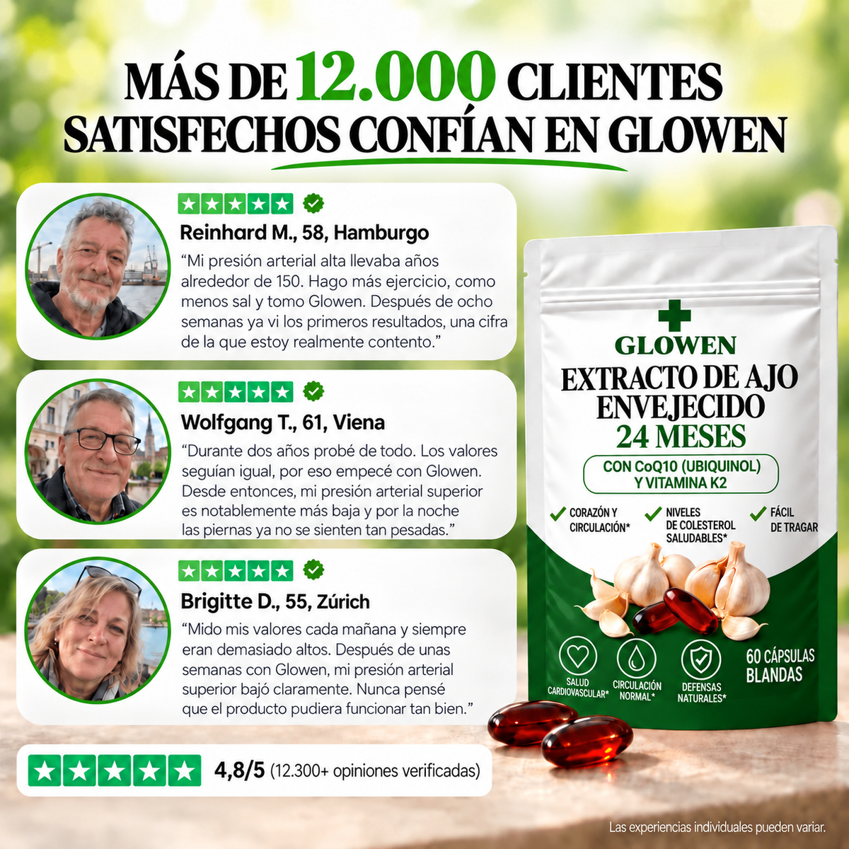 Glowen Knovita – Extracto de ajo envejecido 24 meses con CoQ10 y vitamina K2